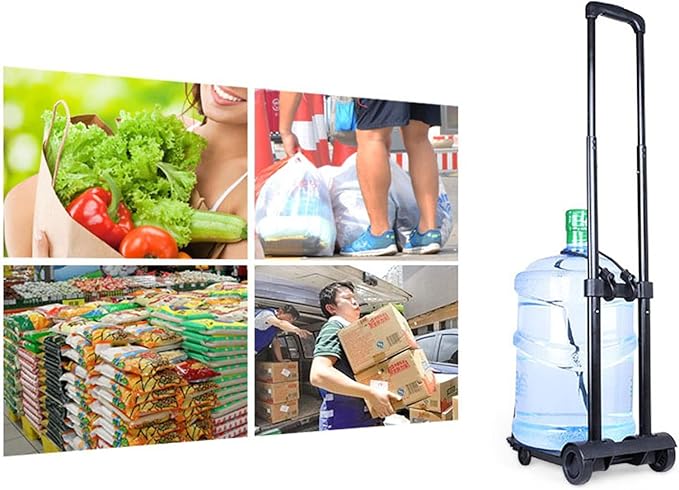 Folding Dolly Hand Truck, 110 lbs Capacity, 2 Wheel Luggage Cart, Compact and Portable for Travel, Shopping, Airport