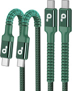 USB C Cable 3FT, 2Pack USBC to USBC Fast Charging Cable 66W, iPhone USB C Charger Cable Short USB Type C to C Cord Nylon Braided for iPhone 17/16/15/Pro Max/Plus/Samsung Galaxy S23/LG and More-Green
