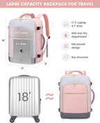 LOVEVOOK Large Travel Backpack for Women, TSA Carry on Backpack for Airplanes, 40L Personal Item Travel Bag for Women fits 17" Laptop,Waterproof Carry on Bag Airplane Approved with 3 Packing Cubes