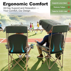 VTOY Portable Camping Chair with Canopy - Folding Chair with Canopy, Durable 600D Oxford Canopy Chair for Camping, Beach, Picnics, Fishing & Sports