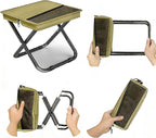 2-in-1 Collapsible Camping Stool & Sling Bag / 220LB Load Capacity Folding Portable Fishing Stool/Collapsible Stool for Camping, Hiking, Fishing, Gardening & Beach Outdoor Activities