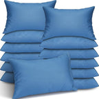 Kigley 12 Pack Mini Pillows for Daycare 9.1 x 13.8'' Small Travel Pillow Bulk Soft Breathable Cotton Pillow for Nap Travel Pet Neck Lumbar Purse Insert (Deep Blue)