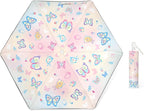 Kids Folding Umbrella Auto Open/Close Umbrellas for Rain Round Corner Safe Design UV Resistant Automatic Children Travel Umbrellas Reinforced Canopy 360° Reflective Strip Lightweight for Girls & Boys