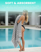 Giant Huge Thin Boho Throw Blanket Turkish Beach Blanket Towel Jumbo Extra Large XL XXL Big Oversized Outdoor Picnic Accessories Airplane Travel Essentials Camping Gears Must Haves Yard Yoga Mat Grey