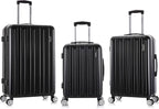 Rockland Paris Hardside Luggage with Spinner Wheels, Black, 3-Piece Set (20/24/28)