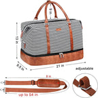 IBFUN Weekender Bags for Women, 21" Weekender Travel Bag, Travel Duffle Bag with Shoe Compartment Carry on Overnight Duffel Bag for Weekend Travel Business Trip