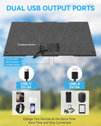 Ecosonique 30W Solar Panel Charger Portable Foldable, USB-C & USB-A Charging, ETFE IP67 Waterproof, Compatible with Cell Phones, iPhone, iPad, Samsung, LG, Power Banks, for Camping, Outdoor, Travel