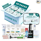 20 Piece Hygiene Kit Bulk, Travel Size Toiletries Set, Care Package Supplies, Mini Deodorant Shampoo Body Wash Toothbrush Toothpaste Razor Kit, TSA Approved, Clear Bag
