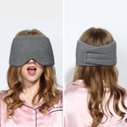 FRESHME Cotton Sleep Eye Mask for Women Men - 100% Blocking Light Travel Blindfold, Soft Zero Pressure Grey Eyes Cover with Adjustable Velcro Strap for Side Sleeper Night Sleeping, Work Nap and Yoga