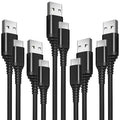 USB-A to USB-C Cable 5 Pack – 3A Fast Charging (QC 3.0), Mixed Length 3.3/6.6/10 ft, Nylon Braided, Compatible with iPhone 15/16/17, Galaxy S24/S23, Pixel & USB-C Devices
