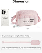 BAGSMART Fanny Packs for Women Cross Body, Quilted Puffy Belt Bag with Pockets, Fashion Waist Packs for Traveling Hiking Purple