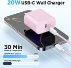 20W USB C Fast Charging for iPhone 17 Air/16/15 Pro Max,3Pack Colorful Mixed Charger Block with Braided Long USB C to C Cables (6/6/10ft) Compatible with iPhone16/15 Pro/15 Plus/iPad Pro