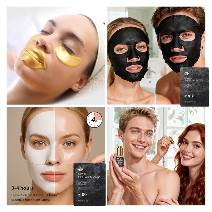 33 Pcs Mother's Day Gift, Charcoal Hydrating Skin Care Gift Set for Women & Men, Bath & Body Gift Basket Set, Home Spa Set, Leather Bag, Anniversary, Birthday, Christmas, Father's Day