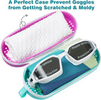 Swim Goggle Case For Swimming Goggles, Swimmer Gifts for Kids Teens Adults, Silicone Cases with Drain Hole