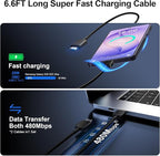 Super Fast Charger Type C, 25W USB C Wall Charger Fast Charging for Samsung Galaxy S26 Ultra/S26/S26+/S25 Ultra/S25/24 Ultra/S24/S23 Ultra/S22 Ultra with 6.6FT Long Android Type C Charger Cable 2Pack