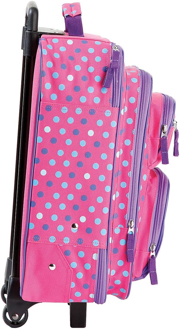 Lillian Vernon Personalized Kids Suitcases for Girls, 5-Pocket 3-D Butterfly Design Rolling Luggage Set, Customizable Travel Carrier on Wheels
