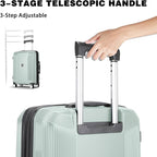 Luggage Sets 3 Piece, Lightweight Expandable PC Hardside Durable Suitcases with Spinner Wheels & TSA Lock, 20/24/28 Inch, Light Green