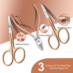 Manicure Set 30 in 1 Nail Clippers Set,Nail Manicure Kit for Women,RedFlow Toenail Clippers,Pedicure Kit,Pedicure Tools,Suitable for Travel Manicure Tools (Rose Gold)