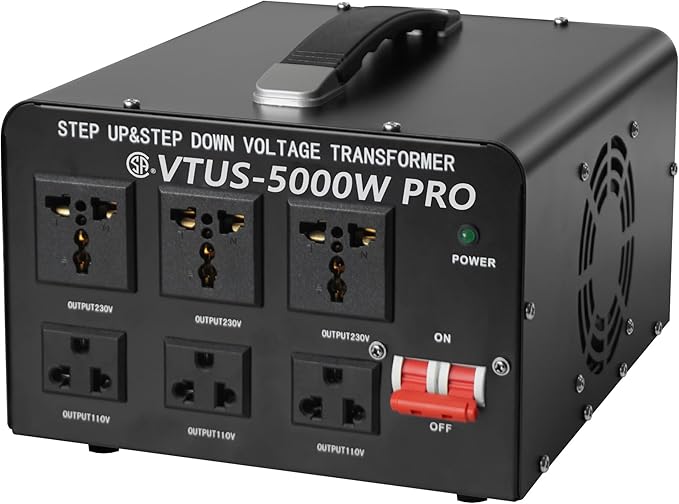 Cantonape 5000 Watt Voltage Converter Transformer - Heavy Duty Step Up/Down Convert from 110-120 Volt to 220-240 Volt and from 220-240 Volt to 110-120 Volt