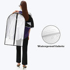Garment Bags for Hanging Clothes, 45'' Suit Bag Cover for Storage and Travel, Dress Bags for Gowns Long, 2 Pack (Clear)