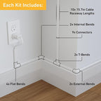 D-Line Half Round Cord Hider, Patented Cable Cover, Hide TV Wall Mount Wires, Raceway for Cords, Decorative Wire Covers, Paintable, Adhesive Cable Concealer, 10x 0.78in W x 0.39in H x 15.7in L, White