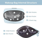 Cosmetic Bags for Women Small Makeup Bag for Purse Pu Leather Makeup Pouch Travel Makeup Bag with Zipper Make Up Bag for Travelling