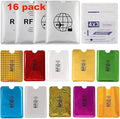 Luumxai 16 RFID Blocking Sleeves Set (10 Credit Card Holders & 4 Passport Protectors) Identity Theft Protection Secure Sleeves Set.Waterproof aluminum foil slim Design easily into your Wallet