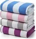 REDKISS 4 Pack Beach Towels 31x61 Inch, Ultra Lightweight Microfiber Pool Towels, Sand Free, Quick Dry & Highly Absorbent Cabana Striped Bath Towels for Beach, Swimming, Camping & Travel (Multicolor)