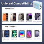 USB C Wall Fast Charger Block, 40W 4-Port Type C Chargers Fast Charging Blocks PD Power Charger Adapter+QC 3.0 USB Multiport Charger Brick for Phone 17/16/15/14/13/12 Pro Max, i-Pad, Galaxy S25-2Pack