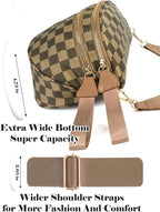 Black and White Checkered Crossbody Bag Bum Bag for Women,Spacious Checkered Purse Fanny Packs Belt Bag