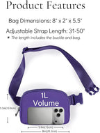 YOSHUYUKI Cross Body Fanny Packs for Women Men Fashion Waist Bag Pouch Nylon Small Travel Crossbody Bags Mini Purse Everywhere Belt Bag Bum Bag with Adjustable Strap for Workout Running Hiking Violet