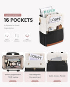LOVEVOOK 18 Inch Laptop Backpack for Women, Large Capacity Travel Backpack with Organizer Bag, Waterproof Carry on Backpack Purse Work Bag with USB Port for College Teacher Nurse, 2PCS