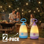 Kids Camping Lantern & Night Light Battery Powered, 360° Eye-Safe Light (AAA Included), IPX4 with RGB Modes Portable for Outdoor, Emergency , Gift for Children (Purple+Blue 2 Pack)