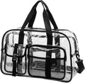 Abbylike Clear Bag Large Heavy Duty Tote for Stadium Events 20" Duffle Transparent Gym Bag for Sport Event Travel Makeup Work