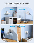 TROND 2 Pack 360 Rotating Outlet Extender, 4 AC Plug Adapter with 900 Joules Surge Protection, 3 Way Charging Station, Multi Plug Wall Outlet for Home Office Travel Dorm Essentials, White