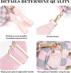 Black and White Checkered Crossbody Bag Bum Bag for Women,Spacious Checkered Purse Fanny Packs Belt Bag