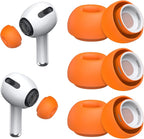 3 Pairs Replacement Ear Tips for AirPods Pro 1st & 2nd Generation with Noise Reduction Hole, Silicone Ear Tips for AirPods Pro with Portable Storage Box and Fits in Charging Case (Medium, Orange)