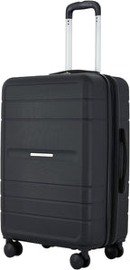 French Connection St. Martin Carry-On Luggage with Cup Holder/USB Ports, Black