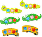 6PC Fidget Sensory Toys for Baby Airplane Travel Essential Activities, Party Favors Animal Pop Toys Autism Gifts for 12+ Month Babies Toddlers 1 2 3 Year Old Easter Basket Stuffers Gift