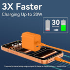 20W Dual Port USB C Charger Block for iPhone 17 16 15 Pro Max Charger Fast Charging with 10FT Long USB C to C Charging Cable Cord for iPhone 17 16 15 Pro Max/17 16 15Pro/15, Android Phone-Orange