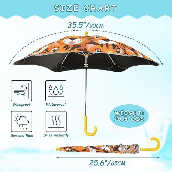 ALAZA Kids Umbrella for Girls Boys UPF 50+ Anti-UV Umbrella for Rain and Sun Age 3-8