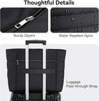 Puffer Tote Bag with Pouch,Women's Lightweight Quilted Shoulder Bag,15.6"/17.3" Laptop Travel Weekender for Work & Nurses