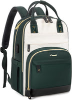 LOVEVOOK Backpack for Women,Laptop Backpack Women,Fits 17 Inch Laptop Bag,School Backpacks,Fashion Travel Work Anti-theft Bag,Waterproof Business Computer College Backpack Purse,Beige-Green-Black
