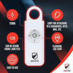 Original Defense® Siren Self-Defense Alarm - 130 dB Keychain Alarm with LED Strobe Light for Women, Children, and Elderly - Police Recommended - (White, 1 Count)