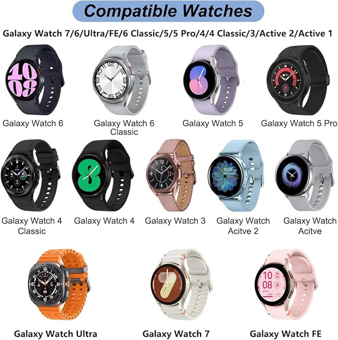 for Samsung Watch Charger Galaxy Charger Fast Charging Compatible with Galaxy Watch 8/8 Classic/7/6/6 Classic/5/5 Pro/4/4 Classic/3/Active Ultra/Active 2 Adapter Magnetic Wireless Charging Cable 3.3FT