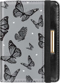 Passport Holder Cover,Traveling Passport Case Cute Passport Wallet for Women,Black Butterflies