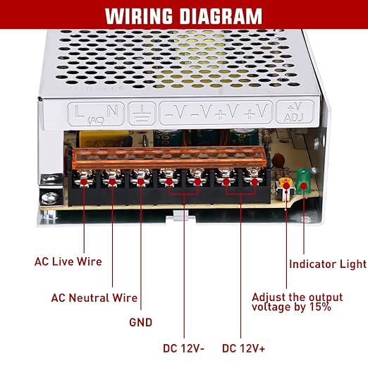 Nilight AC 110V/220V to DC 12V Voltage Converter 10A 120W Switching Power Supply Adapter Transformer Low Voltage Output LED Driver for LED Strip Light Radio CCTV Camera Security Video System
