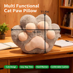 RYOLOY Cat Paw Warm Hand Pillow,with 67 * 39Inch Travel Blanket,3 in 1 Travel Pillow and Blanket Set,for Car Office Camping Essentials.(Grey) (Grey)
