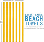 4 Packs Extra Large Bath Towels Striped Beach Towel Set Bathroom Sheets Bulk Oversized XL Big Fluffy Absorbent Microfiber Soft Blanket Turkish Hotel Shower Pool Hot Tub Toallas Baño Grandes Yellow