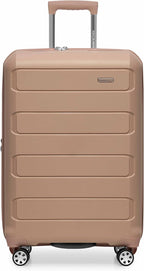 Traveler's Choice Pagosa Hardshell Expandable Luggage with Spinner Wheels, Latte Beige, 3-Piece Set (22/26/30)